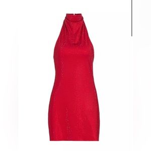 Amanda uprichard Duffy rhinestone halter minidress